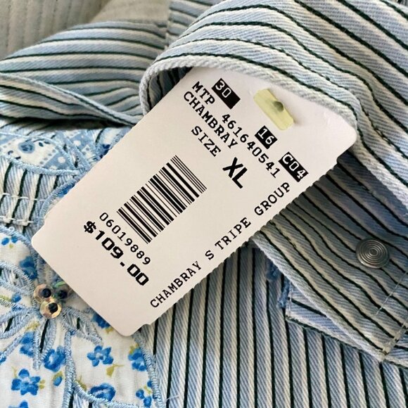 Draper's & Damon's Button-Up Light Jacket Embroidered Flowers Women's XL - Picture 6 of 8